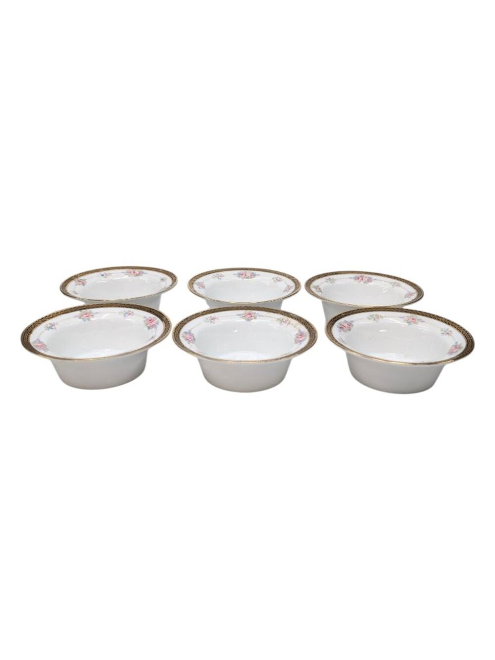 Noritake M Nut Sauce Bowl Ramaken LOT OF 6 Roses Gold Encrusted 4.25" JAPAN